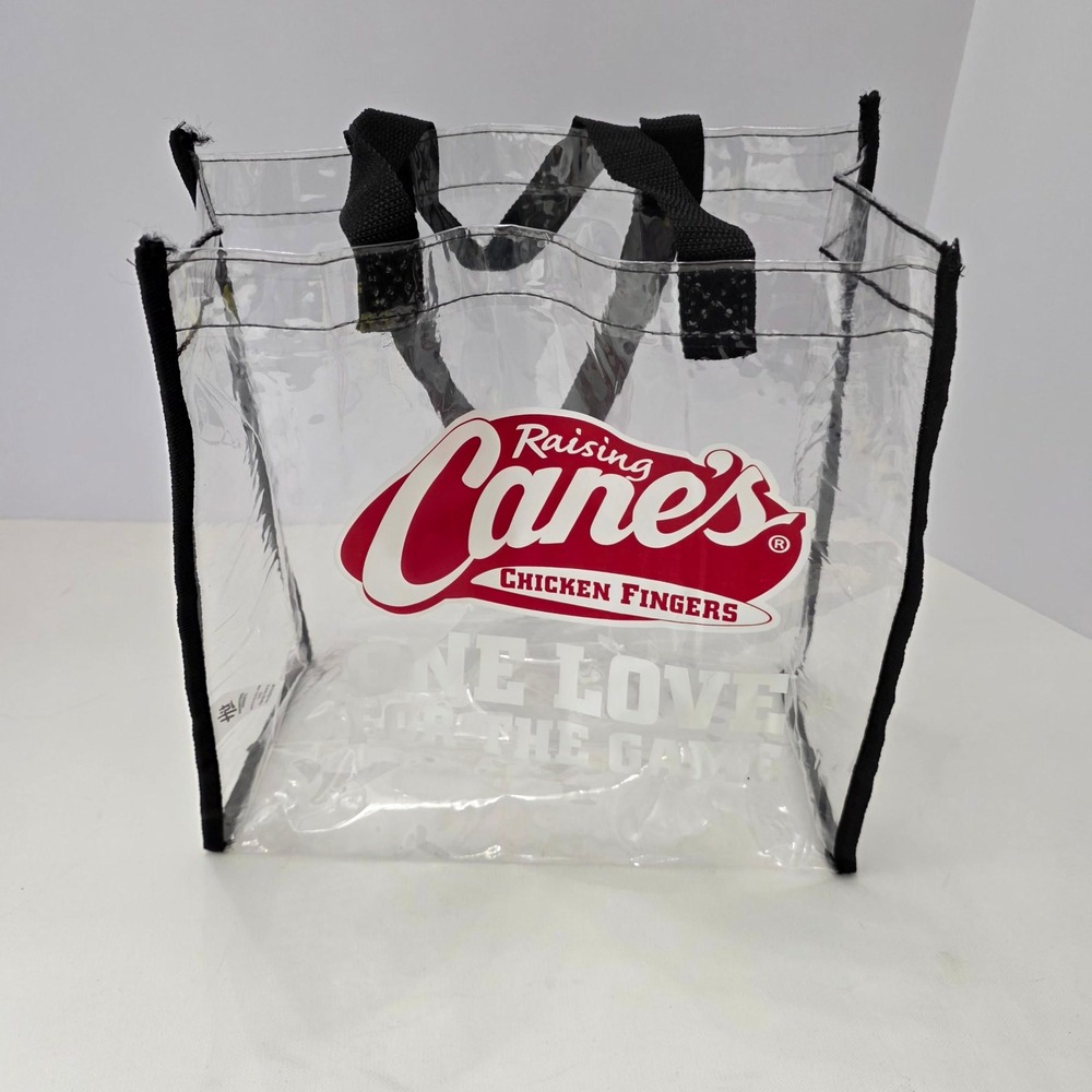 Raising Cane's Merch Tote‎ Bag Clear One Love Stadium Approved PVC Travel Bag